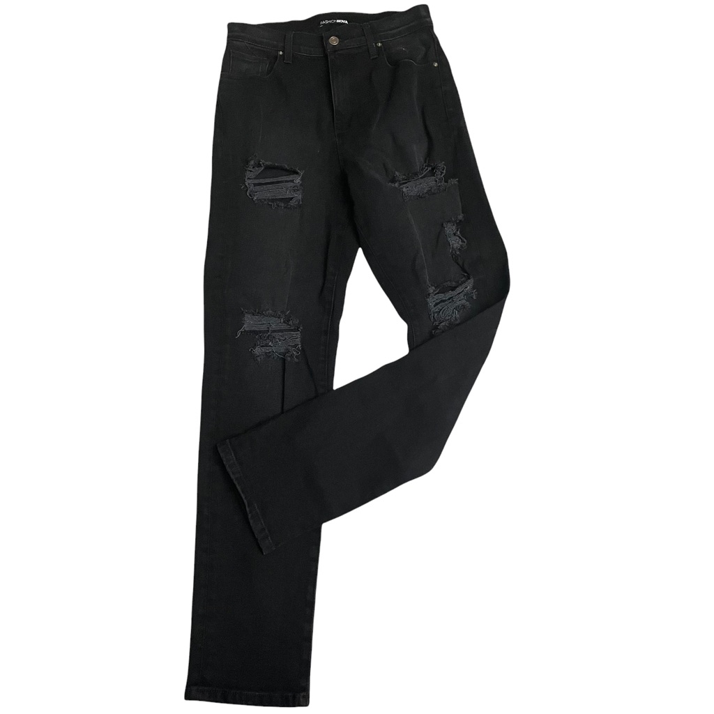 Fashion Nova Women’sdistressed Black Jeans